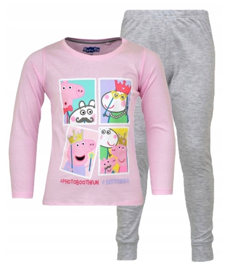Piżama dziecięca ŚWINKA PEPPA piżamka bawełniana dziewczęca długi rękaw 116