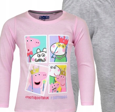 Piżama dziecięca ŚWINKA PEPPA piżamka bawełniana dziewczęca długi rękaw 116