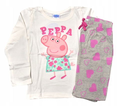 Piżama dziecięca ŚWINKA PEPPA piżamka bawełniana dziewczęca długi rękaw 116