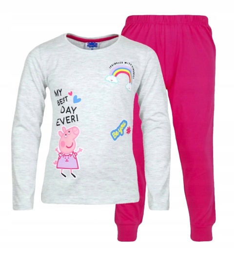 Piżama dziecięca ŚWINKA PEPPA piżamka bawełniana dziewczęca długi rękaw 116