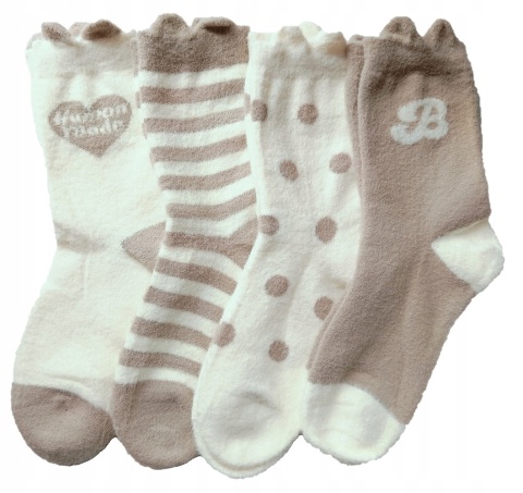 Skarpetki damskie wełna angora ciepłe skarpety wełniane beżowe 4 pary 39-42