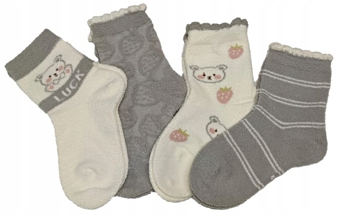 Skarpetki dziecięce wełniane angora zimowe skarpety misie 4 pary 27-30