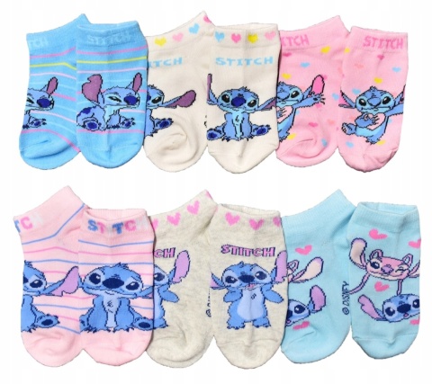 Skarpetki skarpety LILO I STITCH bawełniane Stopki dziecięce 6-pak 35/38