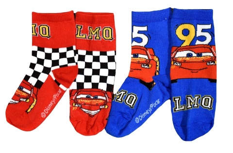 Skarpetki skarpety dziecięce AUTA ZYGZAK MCQUEEN bawełniane 2-pak 27/30