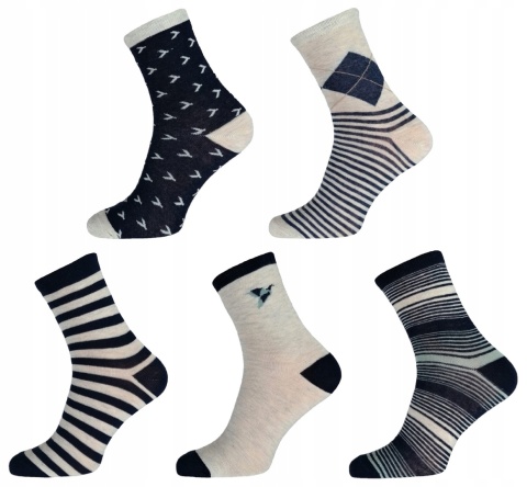 Skarpetki skarpety dziecięce PASKI 5-pak 29-32