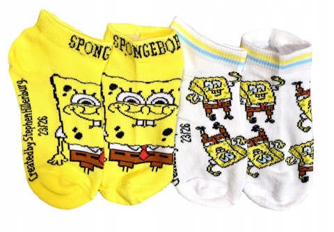 Skarpetki skarpety dziecięce SPONGEBOB KANCIASTOPORTY Stopki 2-pak 23/26