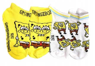 Skarpetki skarpety dziecięce SPONGEBOB KANCIASTOPORTY Stopki 2-pak 31/34