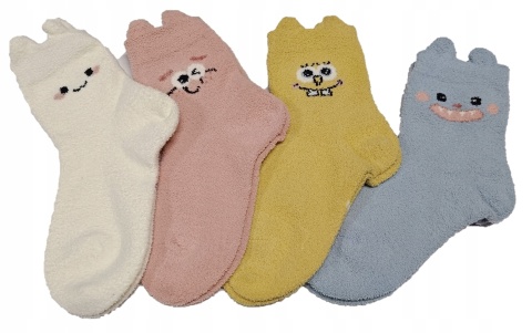 Skarpety dziecięce wełniane angora ciepłe skarpetki zimowe 4 pary 31-34