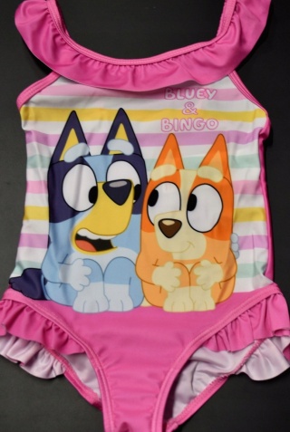 Strój kąpielowy dziecięcy jednoczęściowy BLUEY I BINGO na basen 104/110