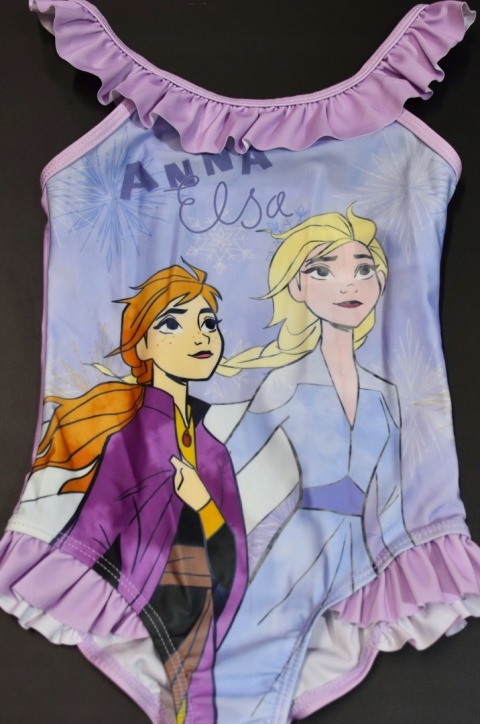 Strój kąpielowy dziecięcy jednoczęściowy KRAINA LODU na basen 122/128