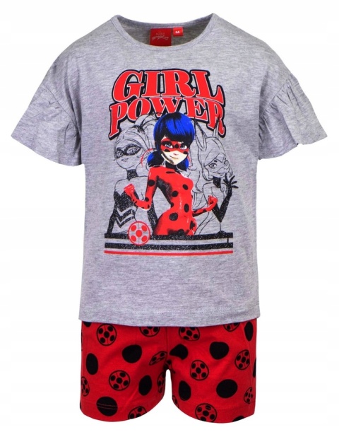 Piżama BIEDRONKA I CZARNY KOT piżama dziecięca komplet letni 128