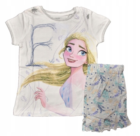 Piżama KRAINA LODU FROZEN dziecięca letnia bawełniana dziewczęca 134