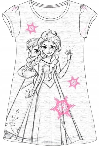 Piżama KRAINA LODU FROZEN koszula nocna bawełniana sukienka 128