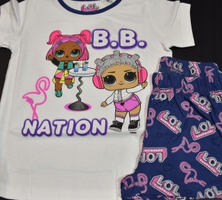 Piżama LOL SURPRISE dziecięca letnia bawełniana dziewczęca Brokat 104