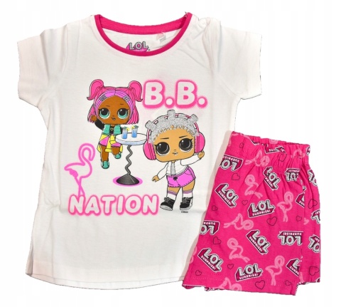 Piżama LOL SURPRISE dziecięca letnia bawełniana dziewczęca Brokat 104