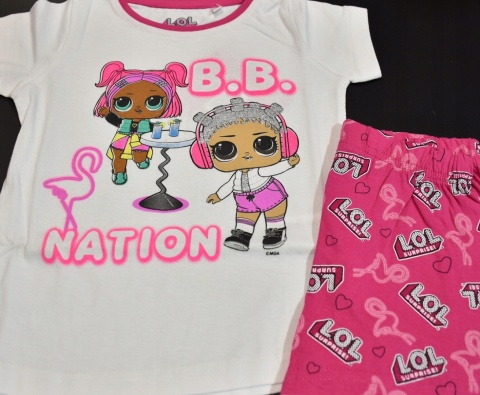 Piżama LOL SURPRISE dziecięca letnia bawełniana dziewczęca Brokat 104