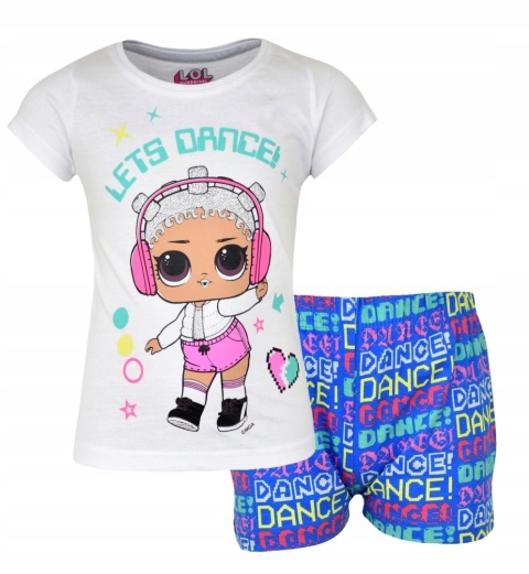 Piżama LOL SURPRISE dziecięca letnia bawełniana dziewczęca Brokat 104