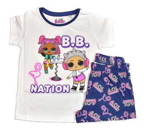 Piżama LOL SURPRISE dziecięca letnia bawełniana dziewczęca Brokat 110