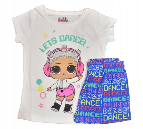 Piżama LOL SURPRISE dziecięca letnia bawełniana dziewczęca Brokat 110