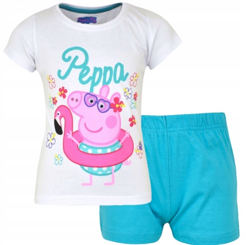 Piżama ŚWINKA PEPPA dziecięca letnia bawełniana dziewczęca 110