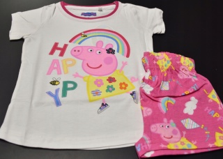 Piżama ŚWINKA PEPPA dziecięca letnia bawełniana dziewczęca 110