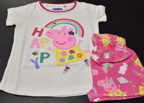 Piżama ŚWINKA PEPPA dziecięca letnia bawełniana dziewczęca 110