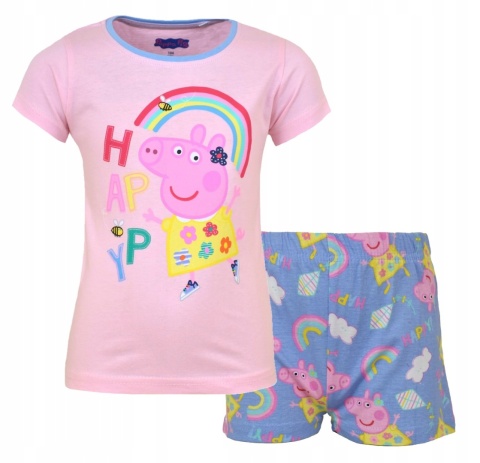 Piżama ŚWINKA PEPPA dziecięca letnia bawełniana dziewczęca 110