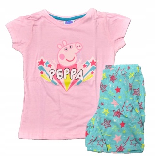 Piżama ŚWINKA PEPPA dziecięca letnia bawełniana dziewczęca 116