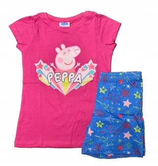 Piżama ŚWINKA PEPPA dziecięca letnia bawełniana dziewczęca 116
