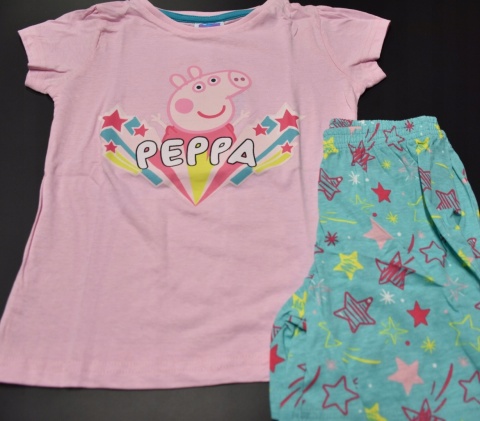 Piżama ŚWINKA PEPPA dziecięca letnia bawełniana dziewczęca 122