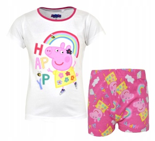 Piżama ŚWINKA PEPPA dziecięca letnia bawełniana dziewczęca 92