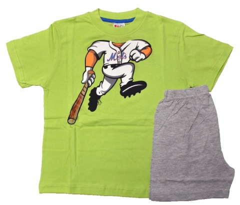 Piżama dziecięca letnia chłopięca BASEBALL bawełniana młodzieżowa 122/128