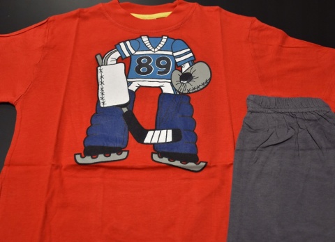 Piżama dziecięca letnia chłopięca HOKEISTA bawełniana młodzieżowa 146/152