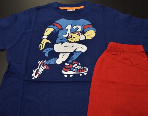 Piżama dziecięca letnia chłopięca RUGBY bawełniana młodzieżowa 134/140