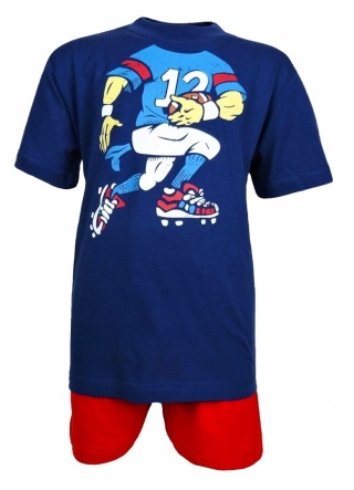 Piżama dziecięca letnia chłopięca RUGBY bawełniana młodzieżowa 146/152