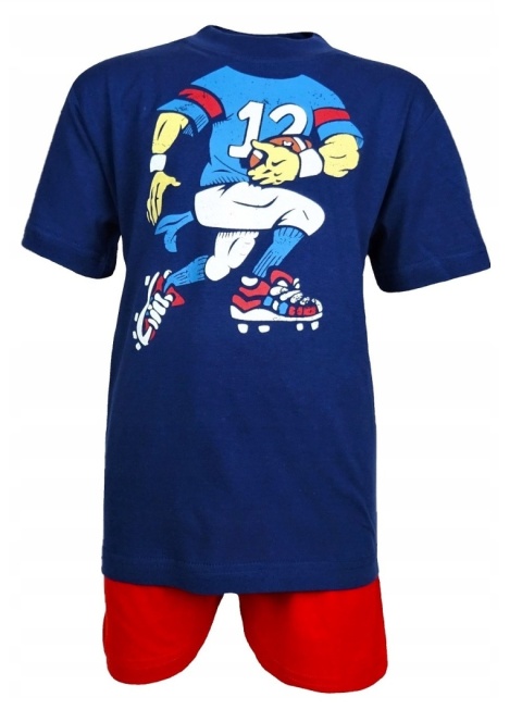 Piżama dziecięca letnia chłopięca RUGBY bawełniana młodzieżowa 146/152