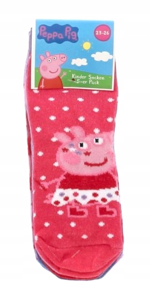 Skarpetki dziecięce ŚWINKA PEPPA PIG skarpety bawełniane 5-pak 23-26