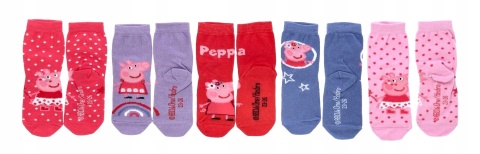 Skarpetki dziecięce ŚWINKA PEPPA PIG skarpety bawełniane 5-pak 23-26