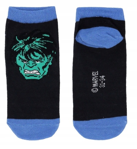 Skarpetki skarpety AVENGERS HULK stopki dziecięce bawełniane 3-pak 27-30