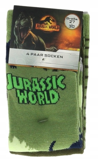 Skarpetki skarpety JURASSIC WORLD dziecięce bawełniane 4-pak 27-30