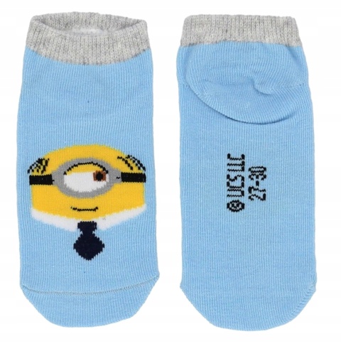 Skarpetki skarpety MINIONKI stopki dziecięce bawełniane 3-pak 27-30