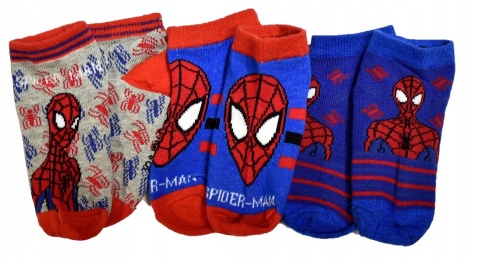 Skarpetki skarpety SPIDERMAN stopki dziecięce bawełniane 3-pak 23-26