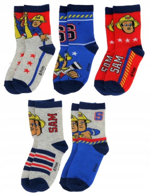 Skarpetki skarpety STRAŻAK SAM dziecięce bawełniane 5-pak 23-26