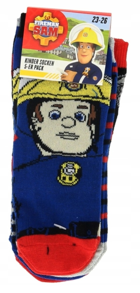 Skarpetki skarpety STRAŻAK SAM dziecięce bawełniane 5-pak 23-26