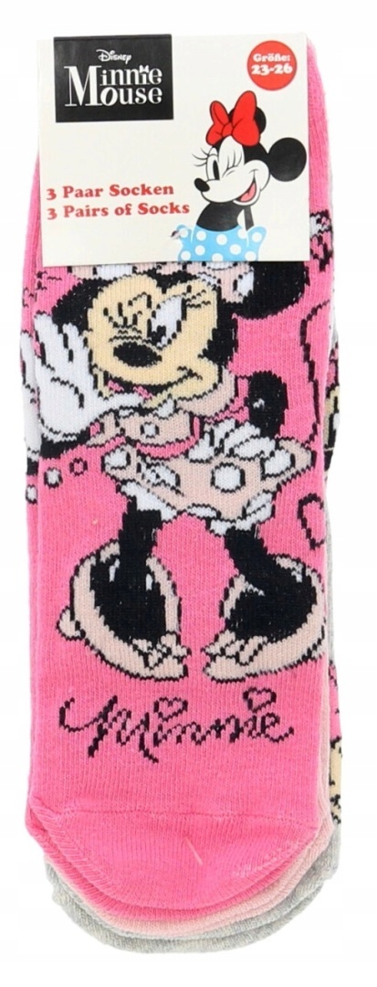 Skarpetki skarpety dziecięce MYSZKA MINNIE bawełniane dziewczęce 3pak 23-26