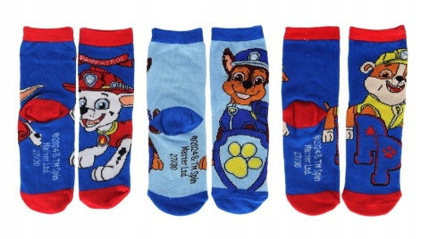 Skarpetki skarpety dziecięce PSI PATROL bawełniane CHASE RUBBLE 3-pak 27-30
