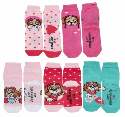 Skarpetki skarpety dziecięce PSI PATROL bawełniane dziewczęce 5-pak 27-30