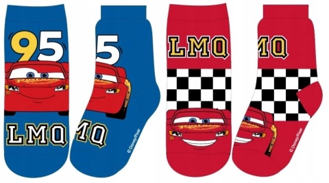 Skarpety skarpetki AUTA ZYGZAK MCQUEEN dziecięce chłopięce 2-pak 31-34