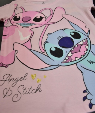T-shirt dziecięcy LILO STICH bluzka dziewczęca bawełniana Andzia Angel 146