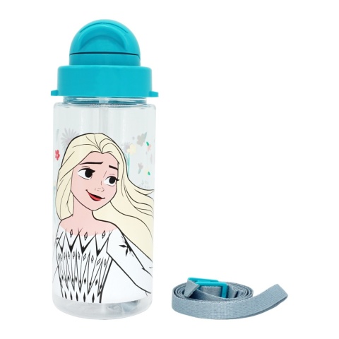 Bidon butelka na wodę ze słomką i paskiem Tritan Kraina Lodu Elza
